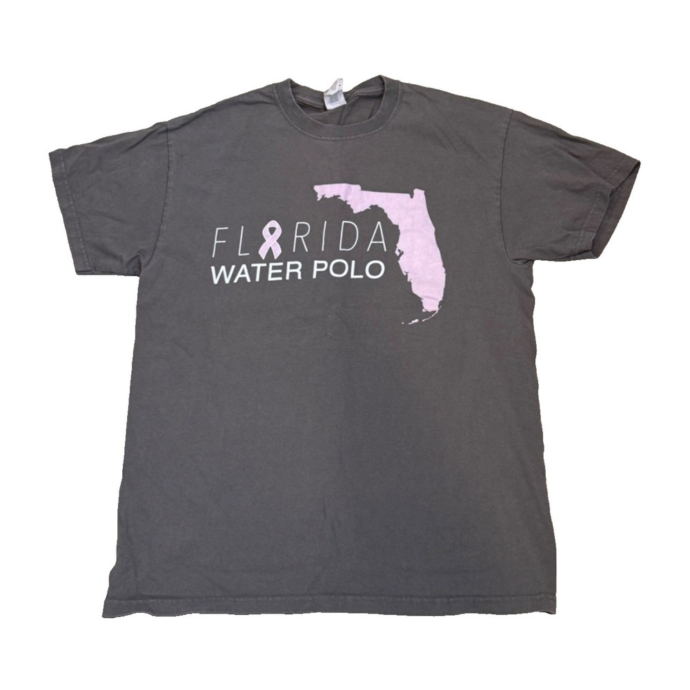 Gildan University of Florida Water Polo/Breast Cancer T-Shirt; Grey; Size Medium